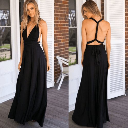 Women Bandage Convertible Boho Maxi Dress - AmiraMart