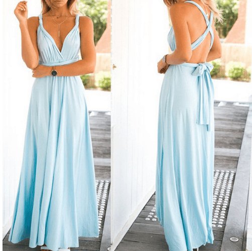 Women Bandage Convertible Boho Maxi Dress - AmiraMart