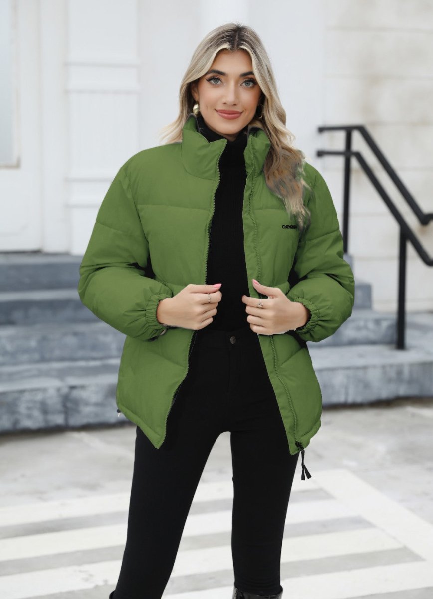 Women Casual Windproof Down Cotton Coat - AmiraMart