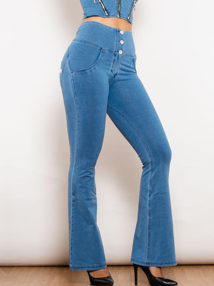 Women High Waist Flare Jeans - AmiraMart