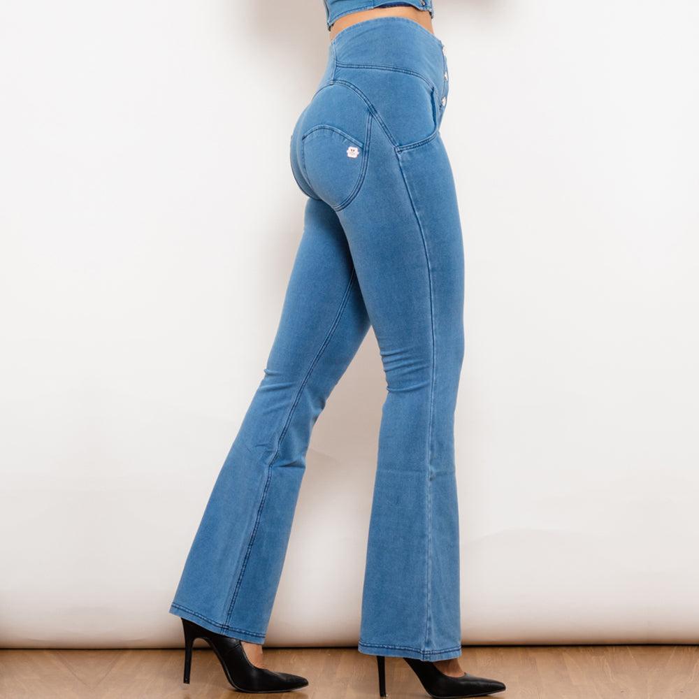 Women High Waist Flare Jeans - AmiraMart