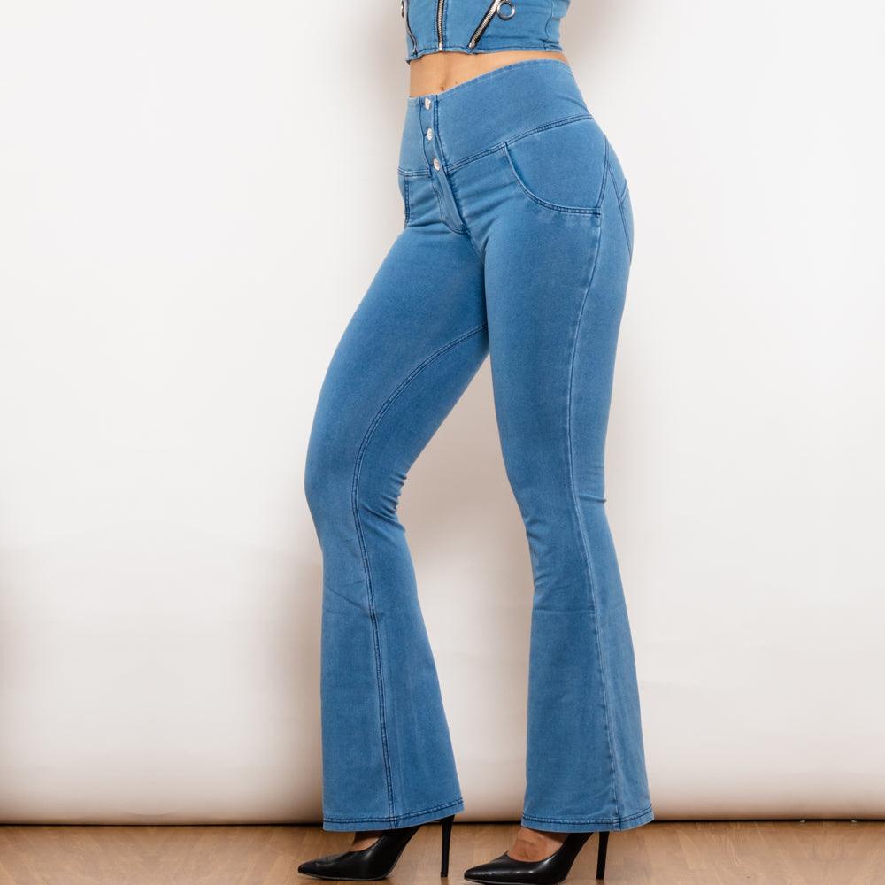 Women High Waist Flare Jeans - AmiraMart