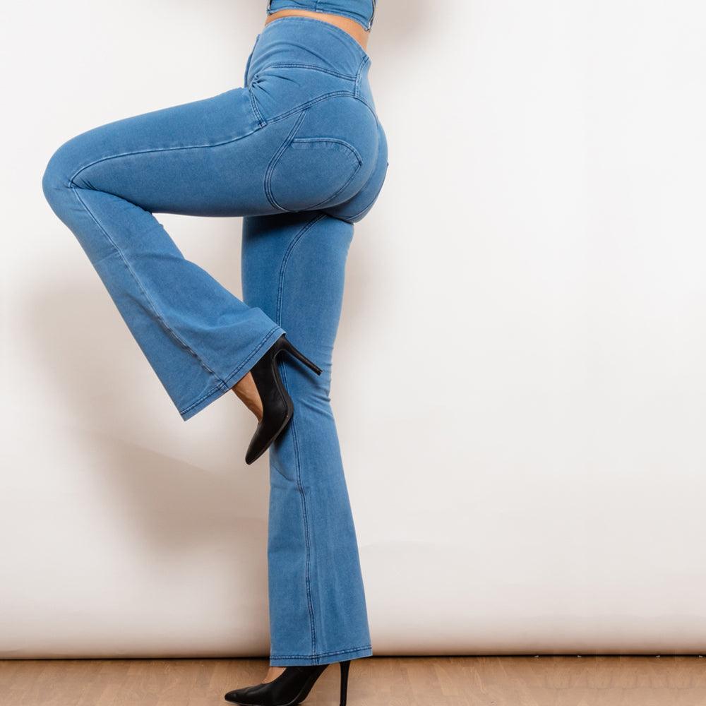 Women High Waist Flare Jeans - AmiraMart