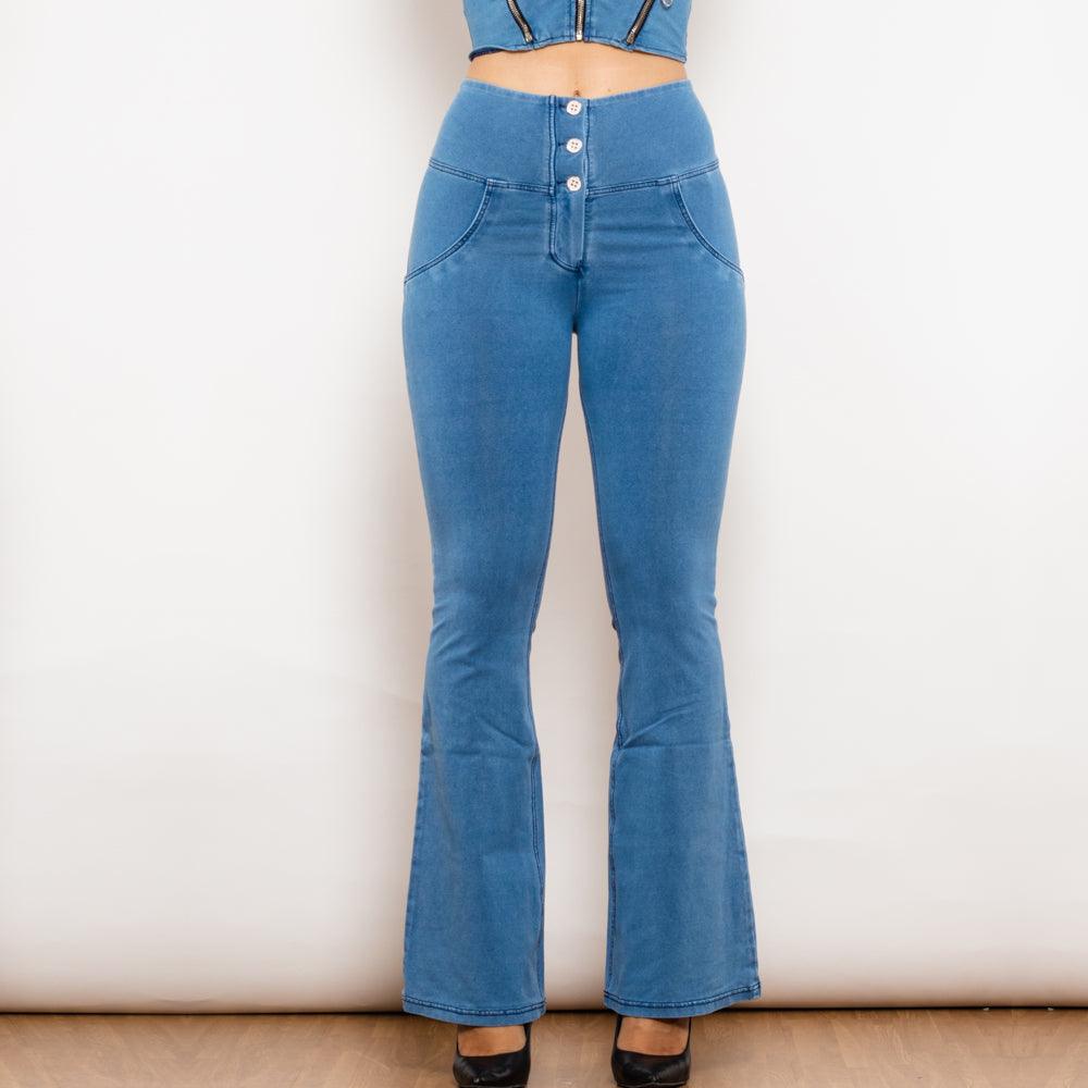Women High Waist Flare Jeans - AmiraMart