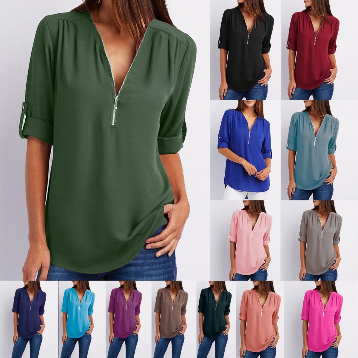 Women Short Sleeve Loose Tops - AmiraMart