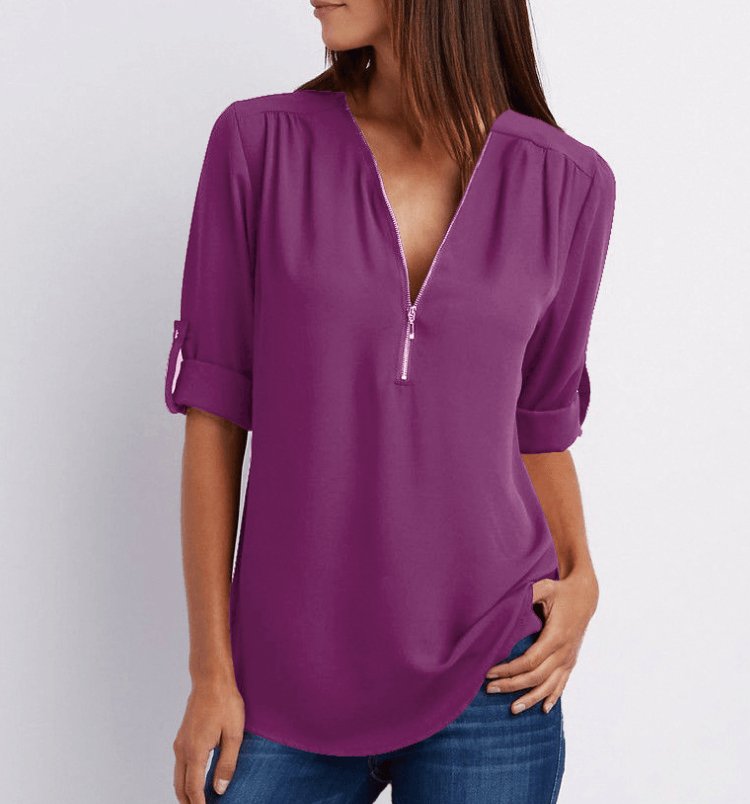 Women Short Sleeve Loose Tops - AmiraMart