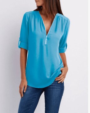 Women Short Sleeve Loose Tops - AmiraMart