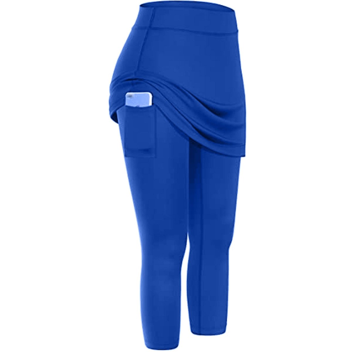 Women Tennis Skirted Leggings Pockets Elastic Sports Yoga Capris Skirts Legging - AmiraMart
