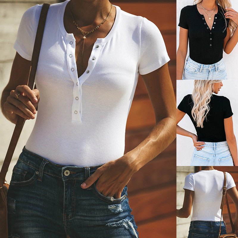 Women's Button - Down Solid Casual Shirt - AmiraMart