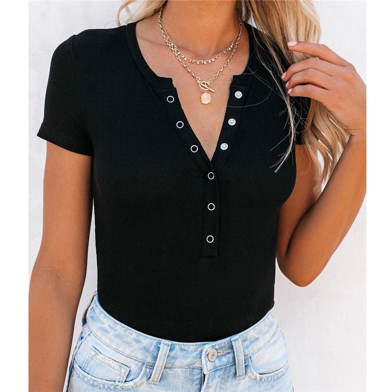 Women's Button - Down Solid Casual Shirt - AmiraMart
