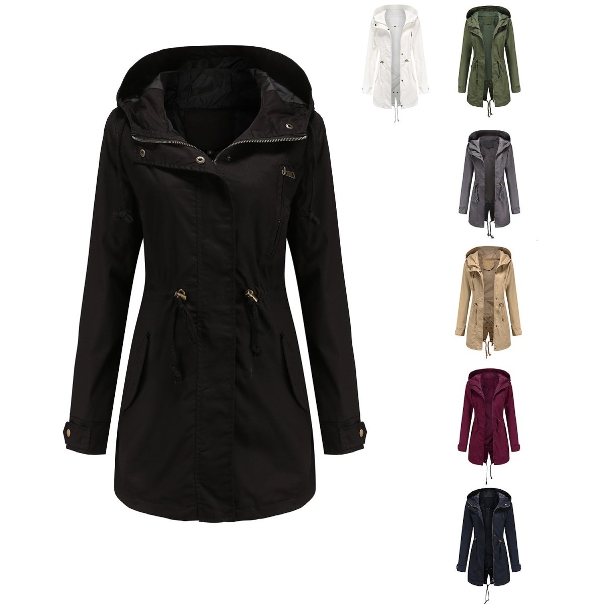 Women's Cotton Anorak Jacket - Lightweight Spring & Fall Coat - AmiraMart