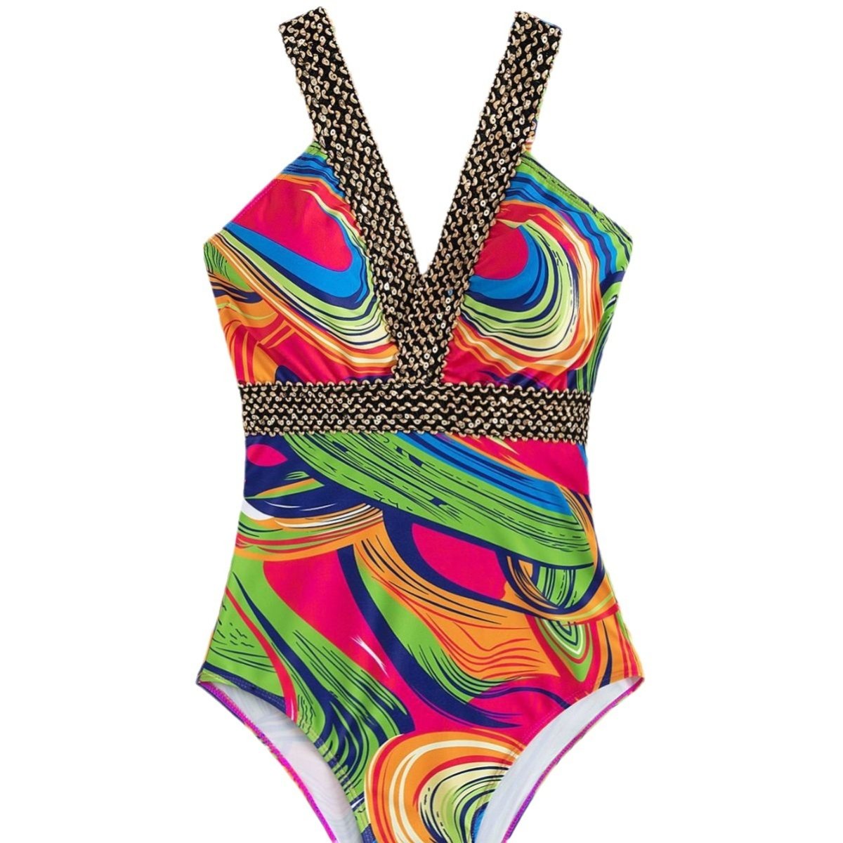 Women’s Deep V One - Piece Swimsuit - AmiraMart