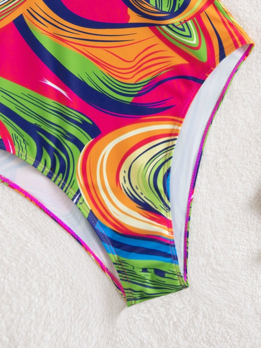 Women’s Deep V One - Piece Swimsuit - AmiraMart