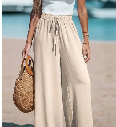 Women's Drawstring Loose Casual Wide-leg Trousers - AmiraMart