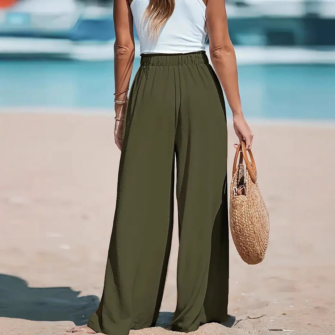Women's Drawstring Loose Casual Wide - leg Trousers - AmiraMart