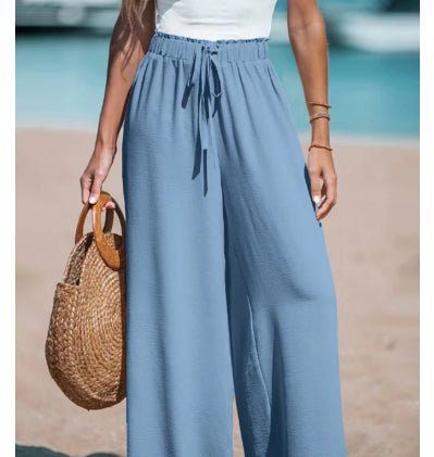 Women's Drawstring Loose Casual Wide-leg Trousers - AmiraMart