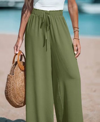 Women's Drawstring Loose Casual Wide-leg Trousers - AmiraMart