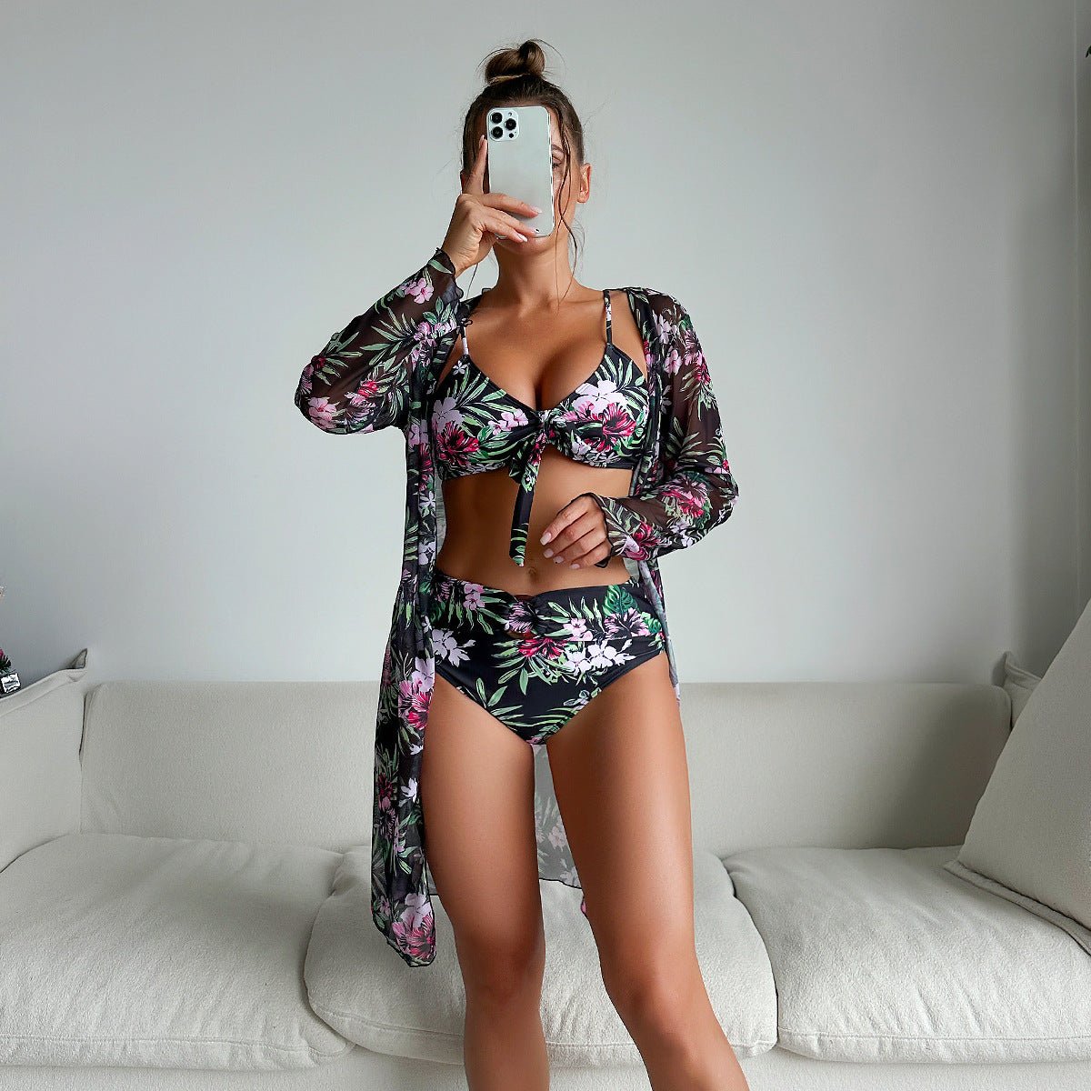 Women's Fashion Split Three - Piece Swimsuit - AmiraMart