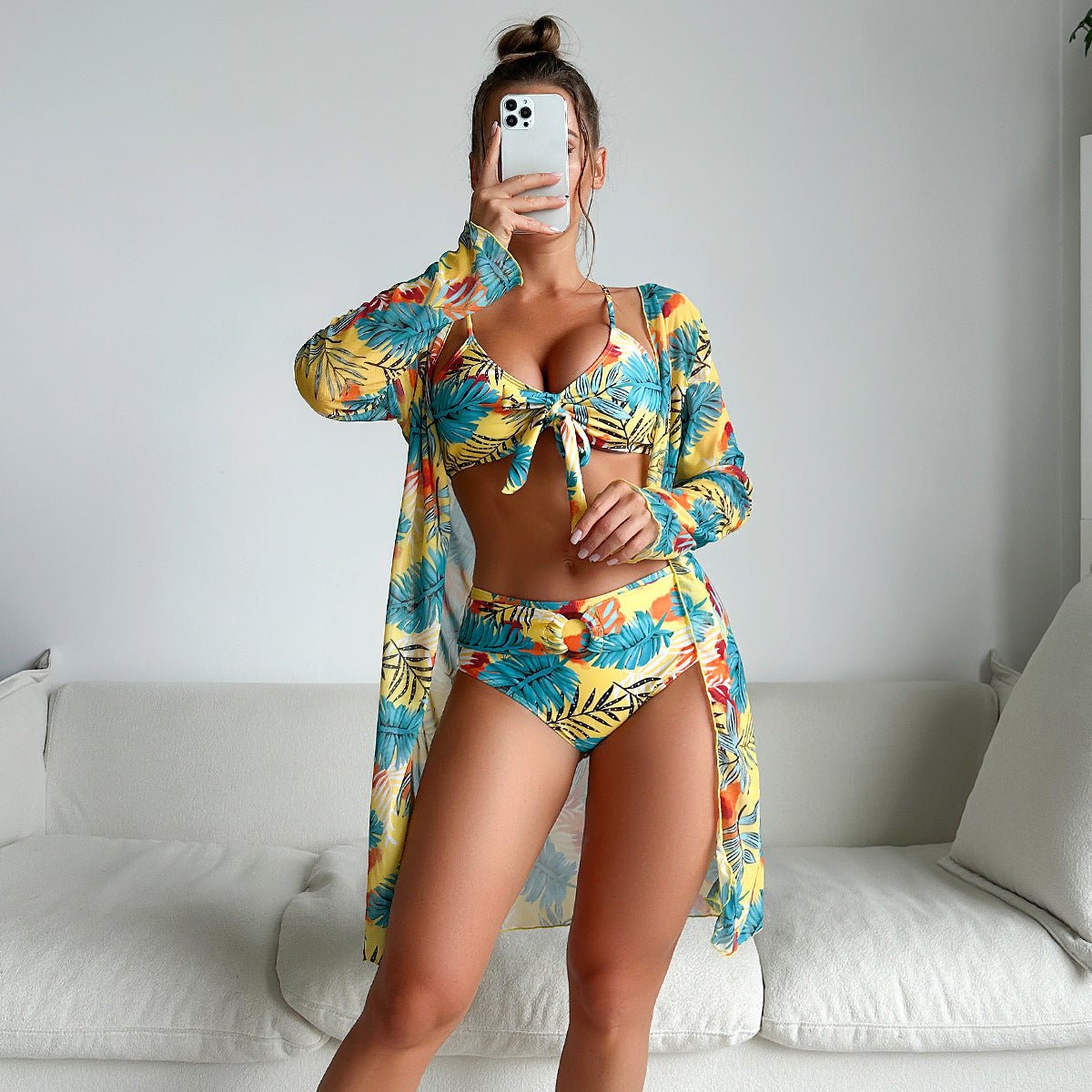 Women's Fashion Split Three - Piece Swimsuit - AmiraMart