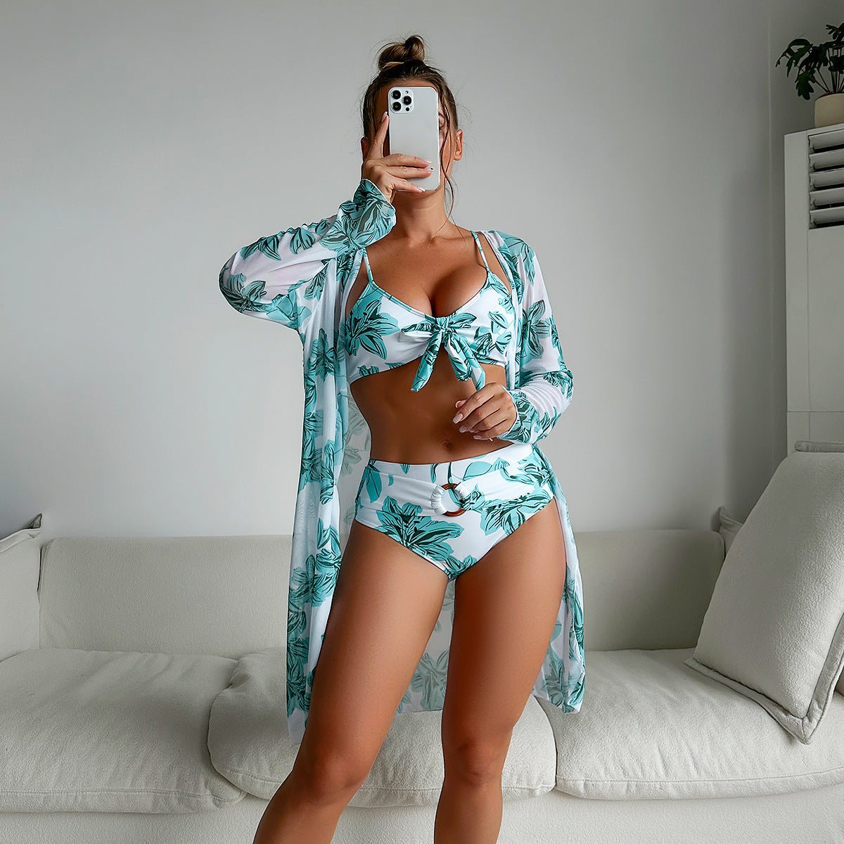 Women's Fashion Split Three - Piece Swimsuit - AmiraMart