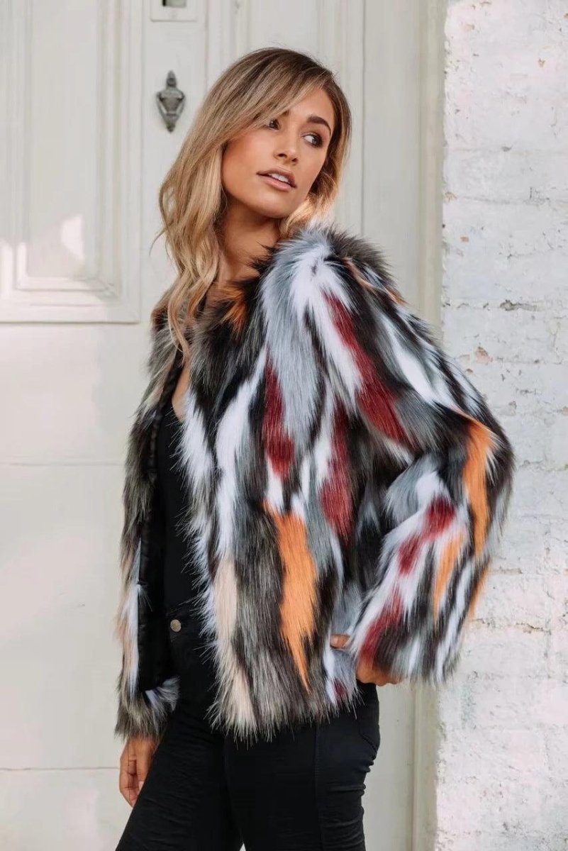 Women's Faux Fox Coat Short Fur - AmiraMart