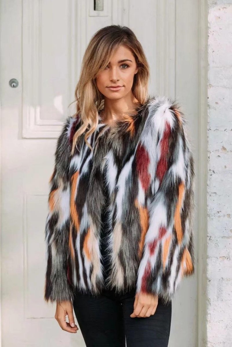 Women's Faux Fox Coat Short Fur - AmiraMart