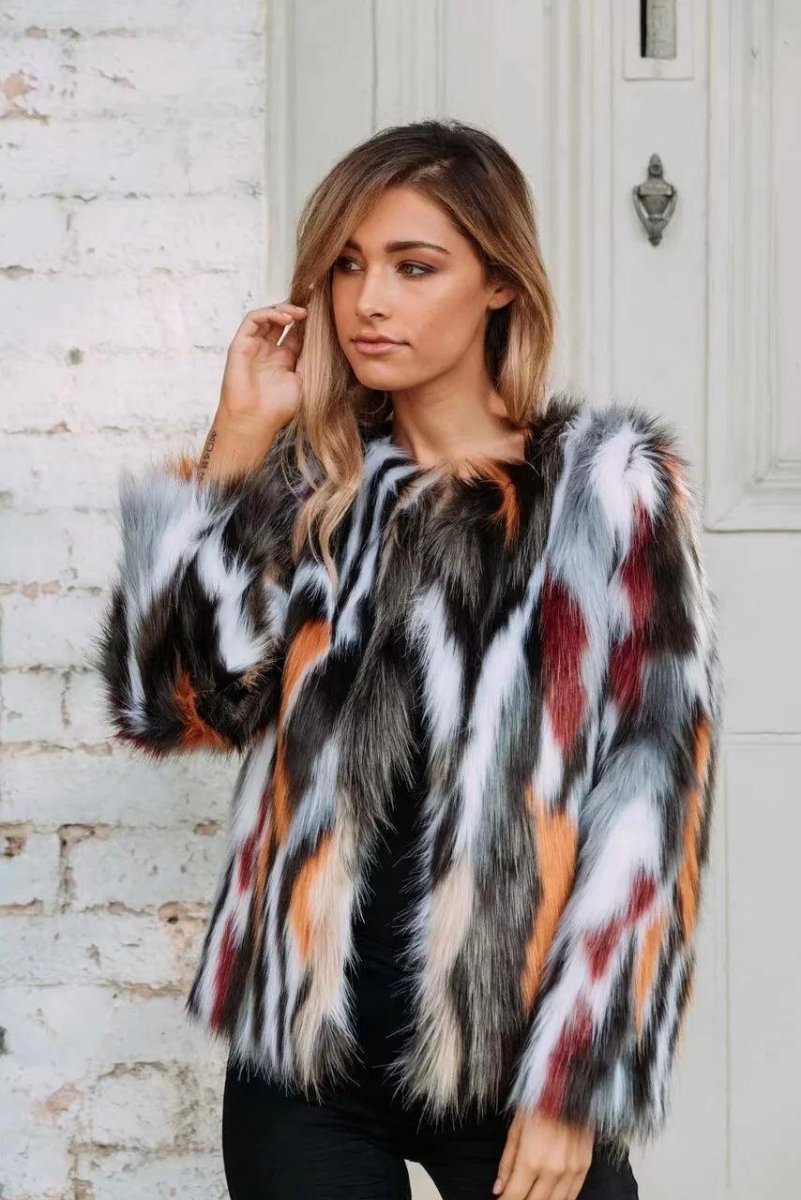 Women's Faux Fox Coat Short Fur - AmiraMart