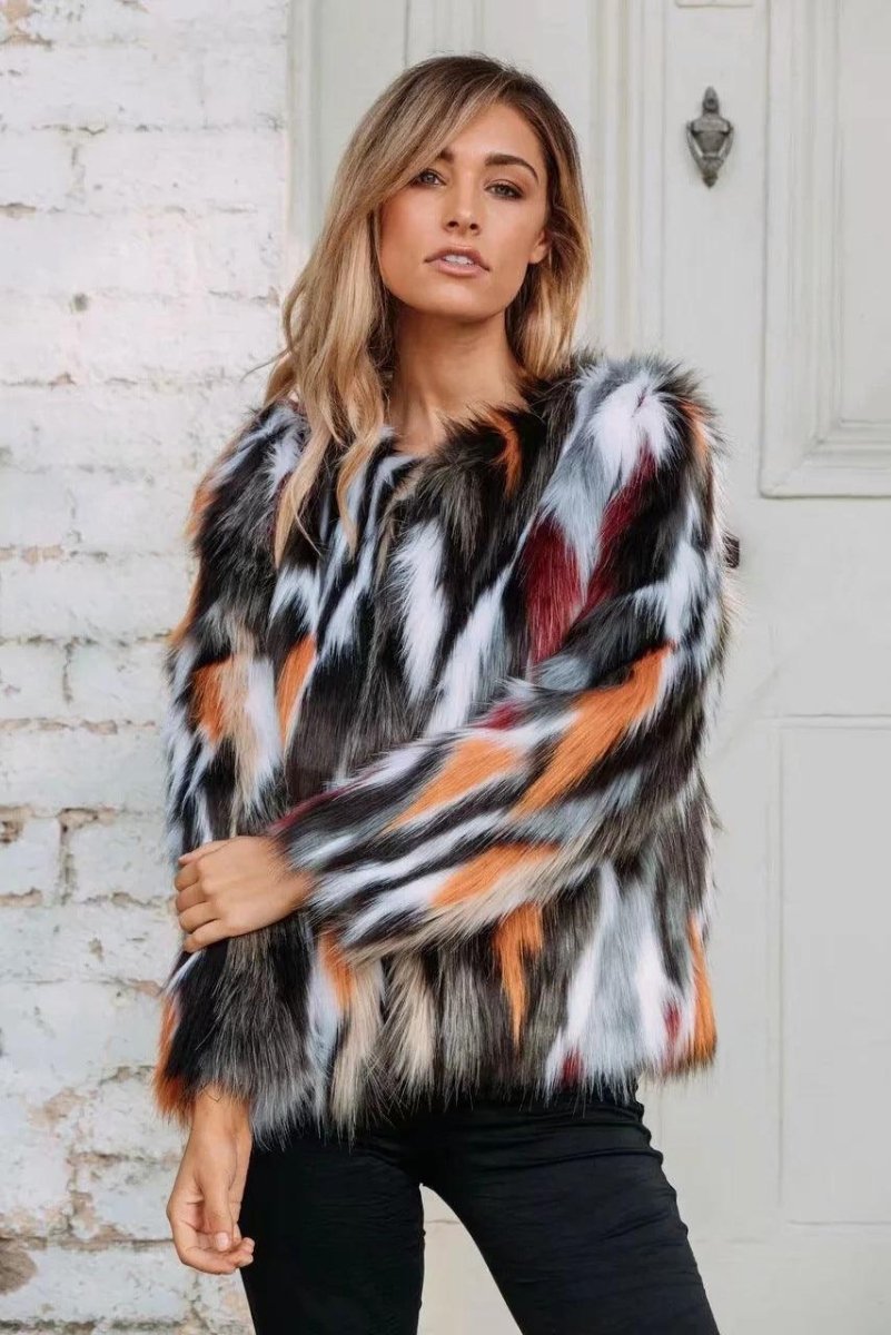 Women's Faux Fox Coat Short Fur - AmiraMart