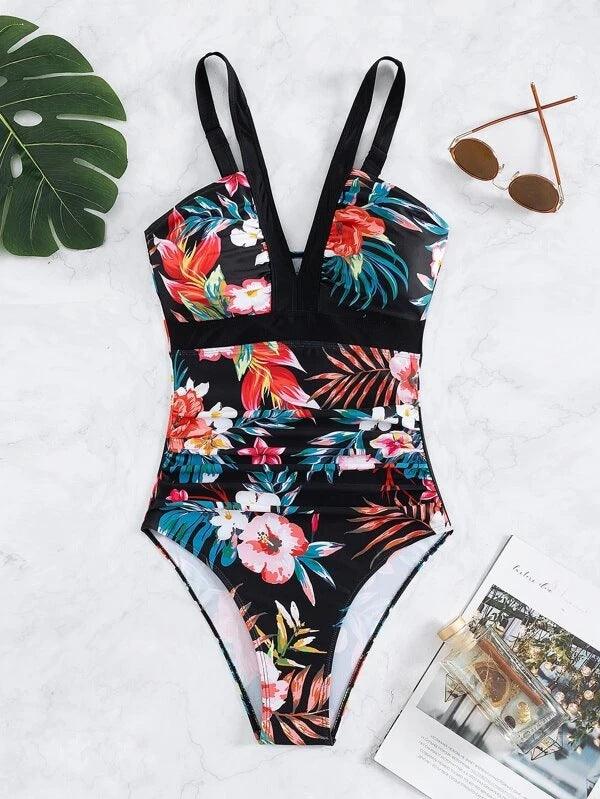 Women's Floral Bikini One - piece Swimsuit - AmiraMart