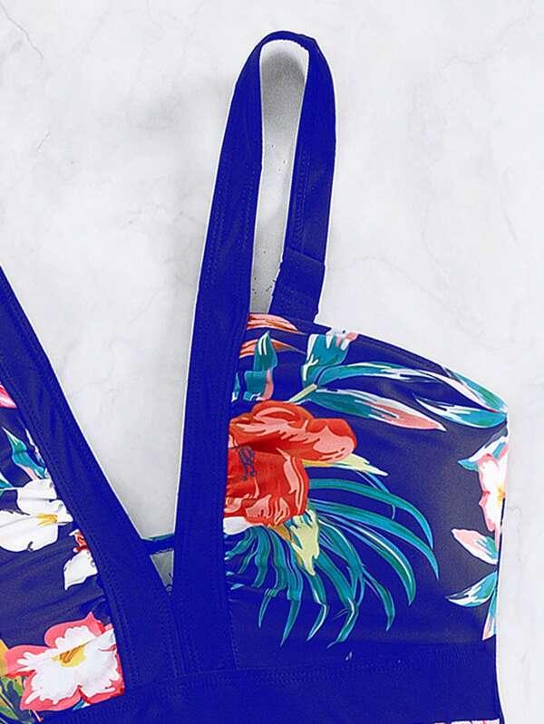 Women's Floral Bikini One - piece Swimsuit - AmiraMart
