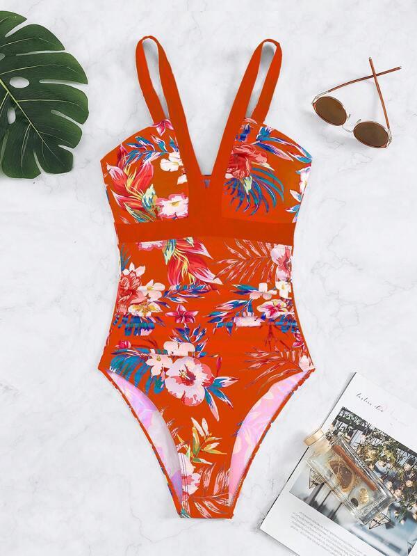 Women's Floral Bikini One - piece Swimsuit - AmiraMart