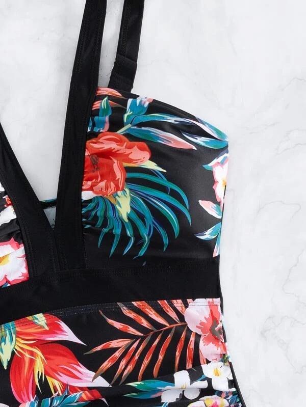 Women's Floral Bikini One - piece Swimsuit - AmiraMart