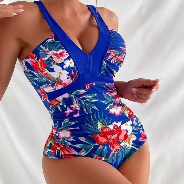 Women's Floral Bikini One - piece Swimsuit - AmiraMart