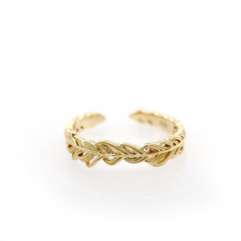 Women's Gold Leaf Hollow Ring - AmiraMart