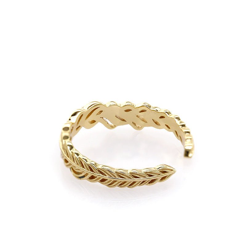 Women's Gold Leaf Hollow Ring - AmiraMart