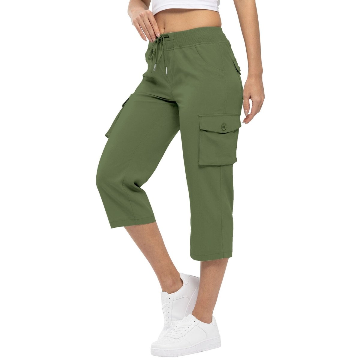 Women's High Waist Drawstring Pocket Loose Pants - AmiraMart