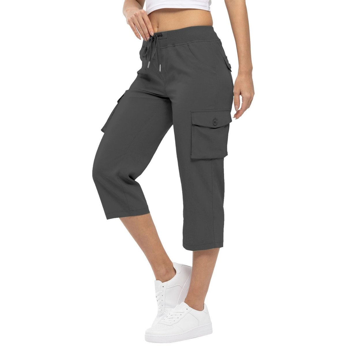 Women's High Waist Drawstring Pocket Loose Pants - AmiraMart