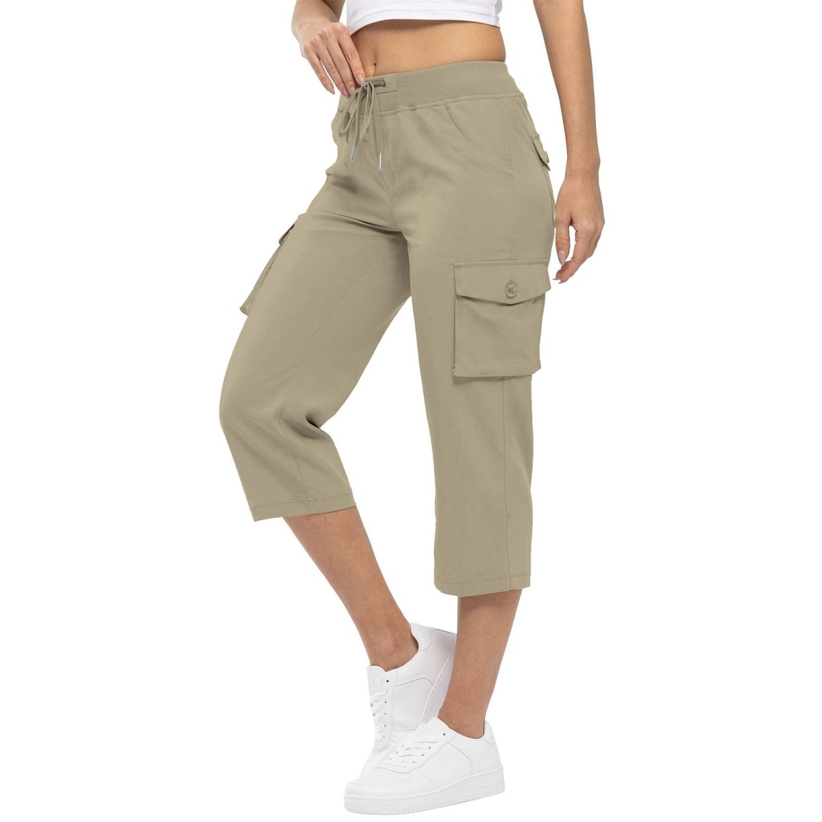 Women's High Waist Drawstring Pocket Loose Pants - AmiraMart