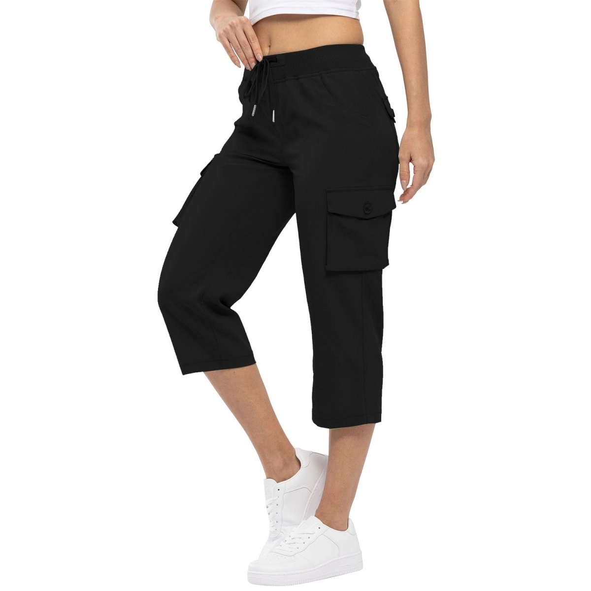 Women's High Waist Drawstring Pocket Loose Pants - AmiraMart