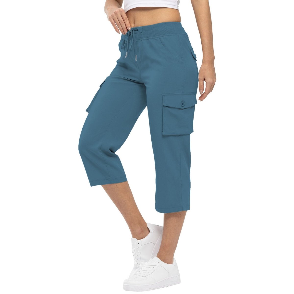 Women's High Waist Drawstring Pocket Loose Pants - AmiraMart