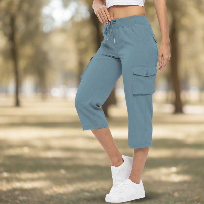 Women's High Waist Drawstring Pocket Loose Pants - AmiraMart