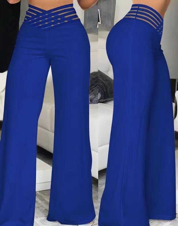 Women's Hollow - Out Belt Flared Trousers - AmiraMart