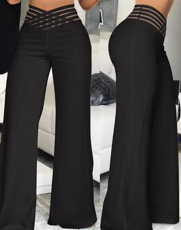 Women's Hollow - Out Belt Flared Trousers - AmiraMart
