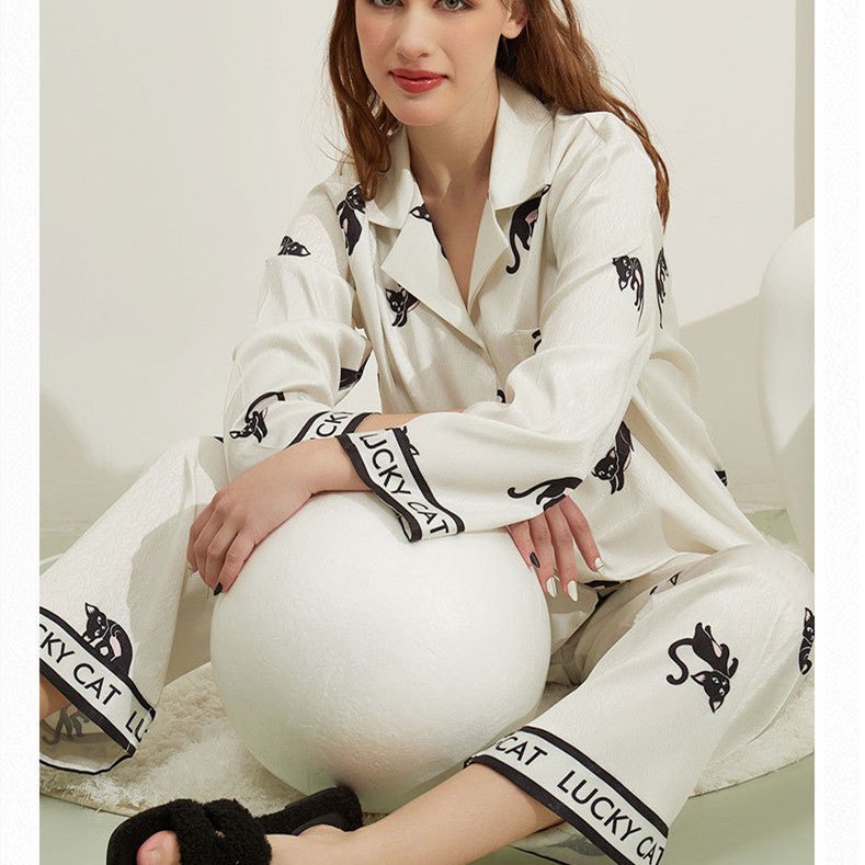 Women's Ice Silk Thread Pajama Set - AmiraMart