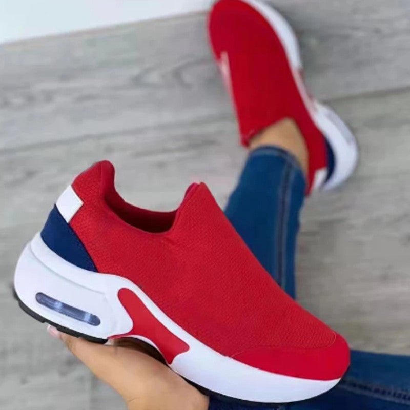 Women’s Knit Sneakers – Stretch & Round Toe Comfort - AmiraMart
