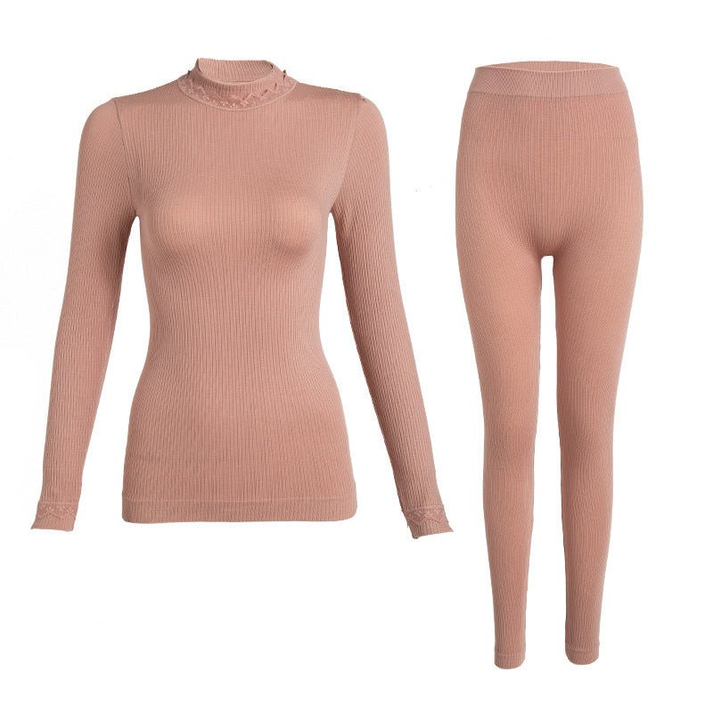 Women's Lace Mid - Collar Thermal Underwear - AmiraMart