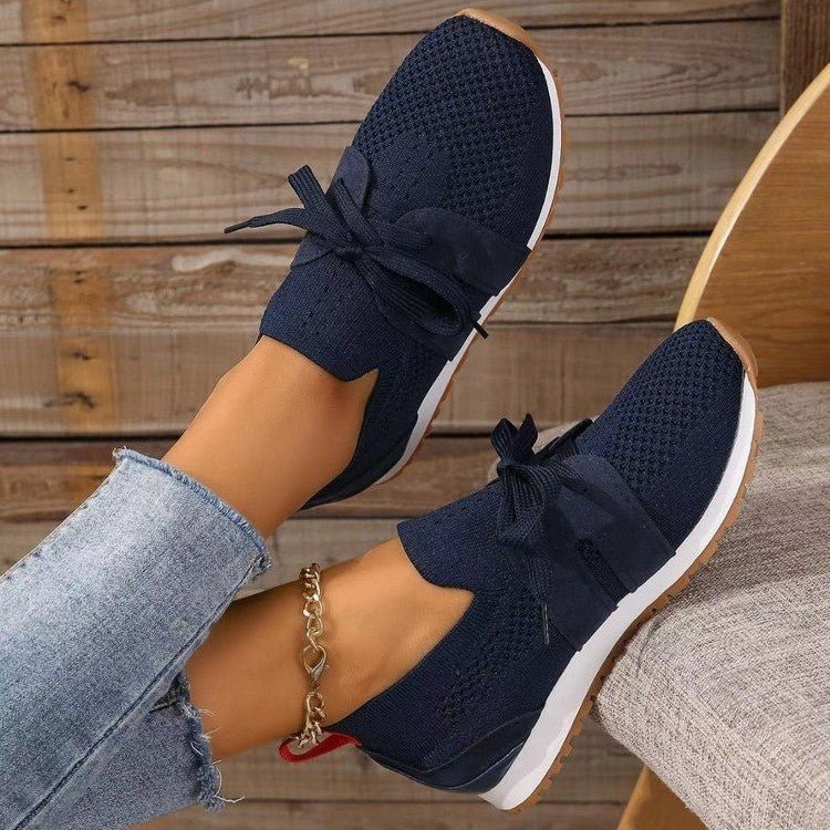 Women’s Lace - Up Flats – Breathable Mesh & Wedge - AmiraMart