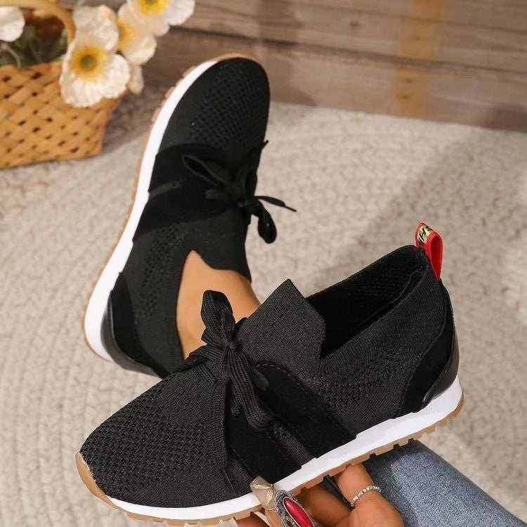 Women’s Lace - Up Flats – Breathable Mesh & Wedge - AmiraMart