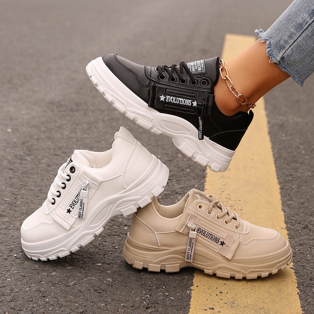 Women’s Lace - Up Sneakers - AmiraMart