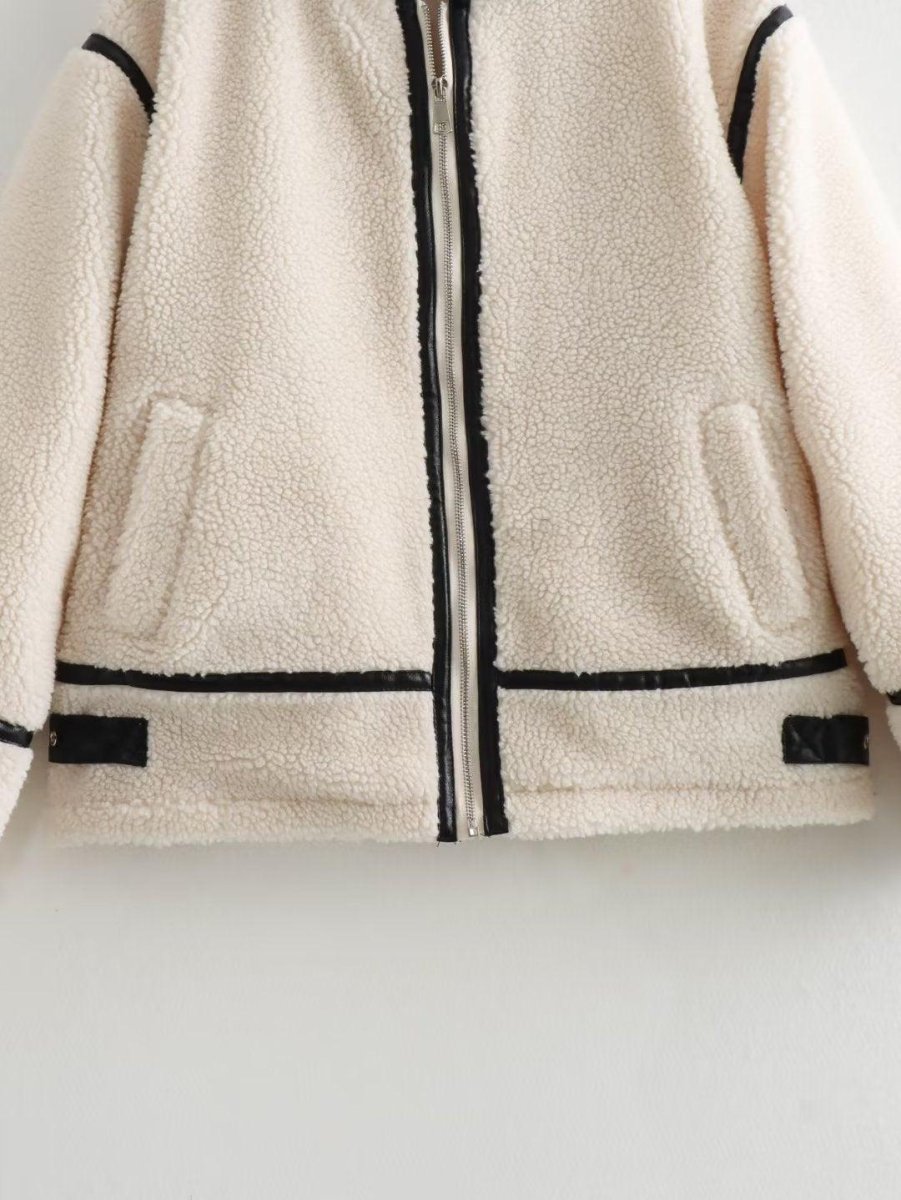 Women's Lamb Wool Effect Jacket Coat - AmiraMart